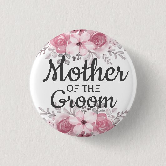Spring Floral Moeder van de Groom Button (Voorkant)