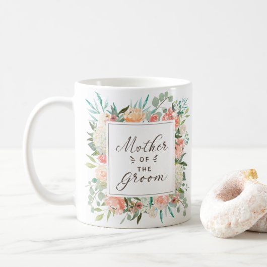 Spring Floral Moeder van de Groom Koffiemok (Met donut)
