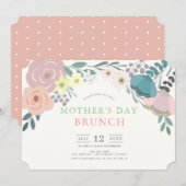 Spring Floral Moederdag Brunch Kaart (Voorkant / Achterkant)
