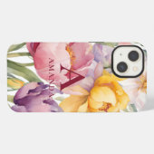 Spring Floral Monogram iPhone Hoesje (Achterkant horizontaal)