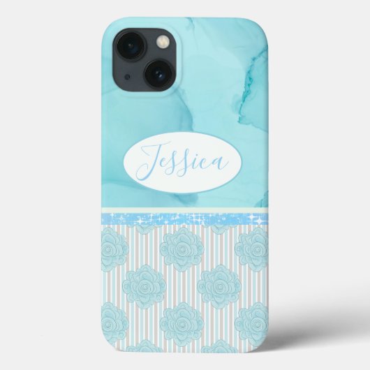 Spring floral multi blauw ontwerp Case-Mate iPhone case (Achterkant)