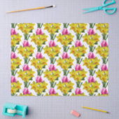 Spring Floral narcissen en tulpen Tissue Paper Tissuepapier (Craft)