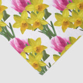 Spring Floral narcissen en tulpen Tissue Paper Tissuepapier (Detail)