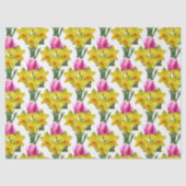 Spring Floral narcissen en tulpen Tissue Paper Tissuepapier (Voorkant)