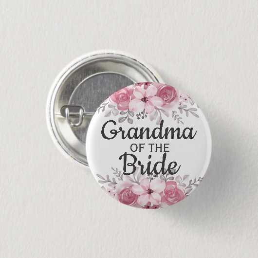 Spring Floral oma van de bruine Button (Voorkant /achterkant)