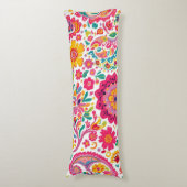 Spring Floral Paisley Pattern Lichaamskussen (Voorkant Verticaal)
