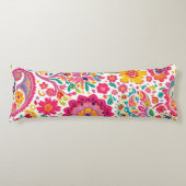 Spring Floral Paisley Pattern Lichaamskussen (Voorkant)