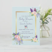 Spring Floral Pastel Baby shower Uitnodiging (Staand voorkant)