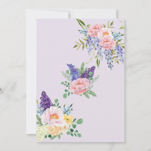 Spring Floral Pastel Baby shower Uitnodiging (Achterkant)