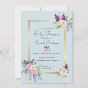 Spring Floral Pastel Baby shower Uitnodiging