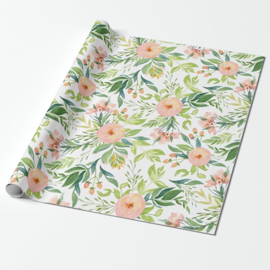 Spring Floral Pattern Cadeaupapier (Uitgerold)