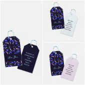 Spring Floral Pattern Dark Blue Cadeaulabel