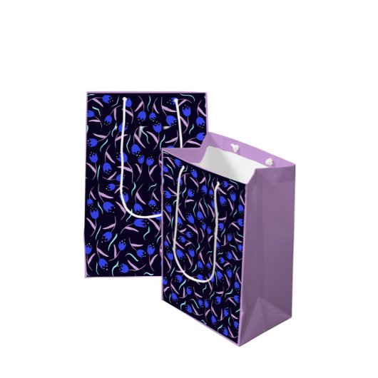 Spring Floral Pattern Lilac Medium Cadeauzakje