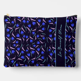 Spring Floral Pattern on Dark Blue Background Etui