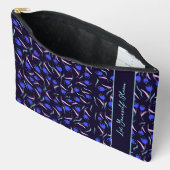 Spring Floral Pattern on Dark Blue Background Etui (Open)