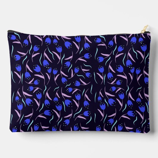 Spring Floral Pattern on Dark Blue Background Etui (Achterkant)