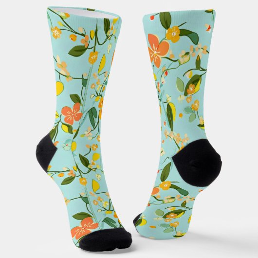 Spring Floral Pattern Sokken (Gebogen)