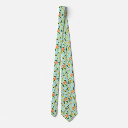 Spring Floral Pattern Stropdas (Achterkant)