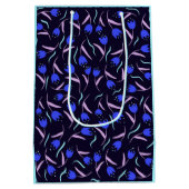 Spring Floral Pattern Turquoise Medium Cadeauzakje (Achterkant)