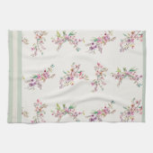 Spring Floral Pattern Watercolor Botanical Theedoek (Horizontaal)