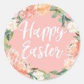 Spring Floral Peach Blush Easter Ronde Sticker (Voorkant)