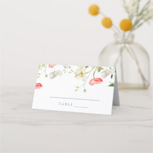 Spring Floral Peony Wedding Escort Kaart Plaatskaartje