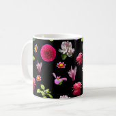 Spring Floral Photo Print Black 11 oz. mok (Voorkant links)