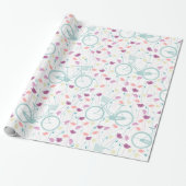 Spring Floral Plum Mint Yellow Retro Bicycle Cadeaupapier (Uitgerold)