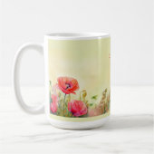 Spring Floral Poppies Ontwerp Moeder van de Bruid Koffiemok (Links)