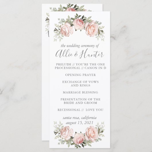 Spring Floral Programmakaart (Voorkant / Achterkant)