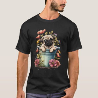 Spring Floral Pug - Hondeneigenaar Pet Trainer Die T-shirt