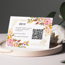 Spring Floral QR Code Rsvp Card