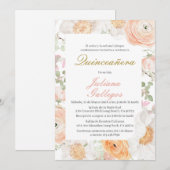 Spring Floral Quinceanera uitnodiging (Voorkant / Achterkant)