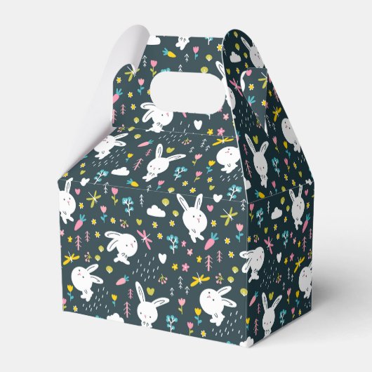 Spring Floral Rabbits Favor Box Bedankdoosjes (Voorkant Zijde)
