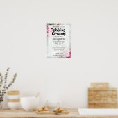 Spring Floral roze Roses & Peonies Weduwschap Welk Poster (Keuken)