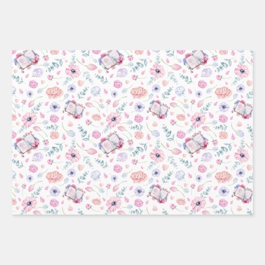 Spring Floral | Roze telefooncel Inpakpapier Vel (Voorkant 3)