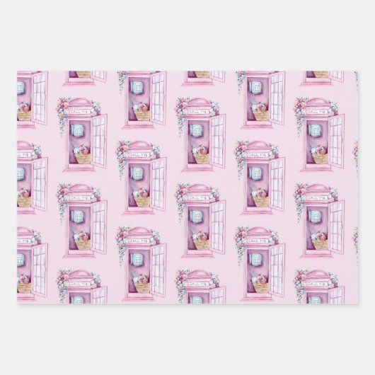 Spring Floral | Roze telefooncel Inpakpapier Vel (Voorkant 2)