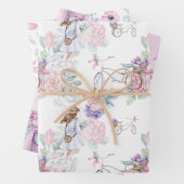 Spring Floral | Roze telefooncel Inpakpapier Vel (In situ)