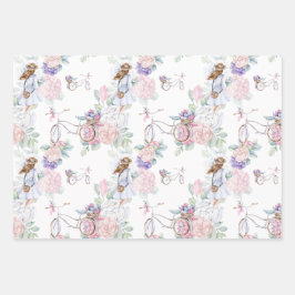 Spring Floral | Roze telefooncel Inpakpapier Vel