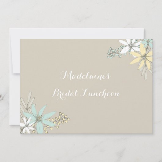 Spring Floral Rustic Bridal Lunch Uitnodigingen (Voorkant)