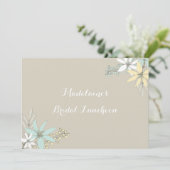 Spring Floral Rustic Bridal Lunch Uitnodigingen (Staand voorkant)