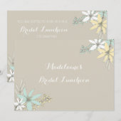 Spring Floral Rustic Bridal Lunch Uitnodigingen (Voorkant / Achterkant)