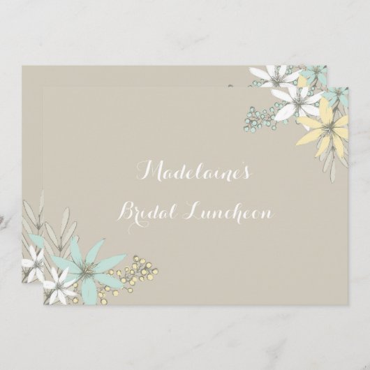 Spring Floral Rustic Bridal Lunch Uitnodigingen (Voorkant / Achterkant)