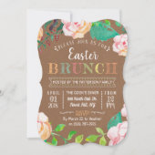 Spring Floral Rustic Kraft Easter Brunch Kaart (Voorkant)