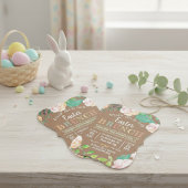 Spring Floral Rustic Kraft Easter Brunch Kaart