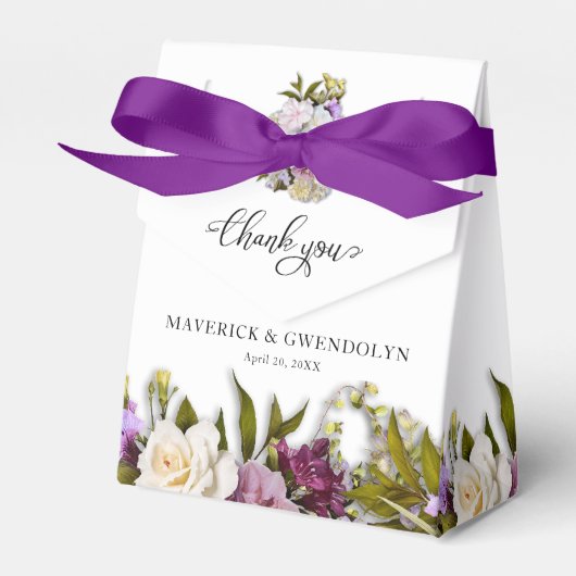 Spring Floral Rustic Wedding Bedankdoosjes (Voorkant Zijde)