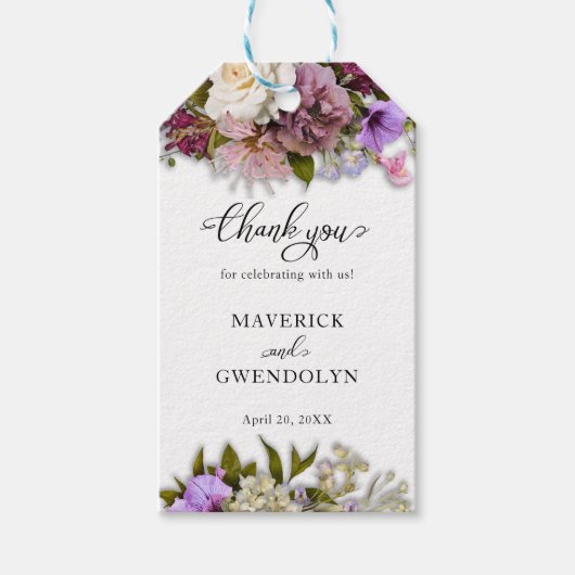 Spring Floral Rustic Wedding Cadeaulabel (Voorkant)