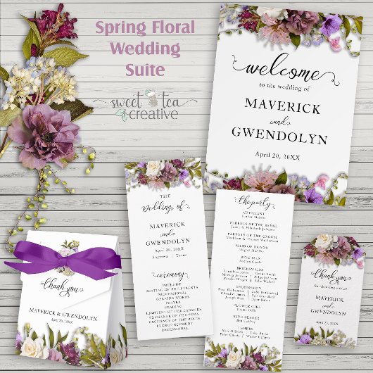 Spring Floral Rustic Wedding Cadeaulabel
