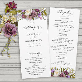 Spring Floral Rustic Wedding Programma