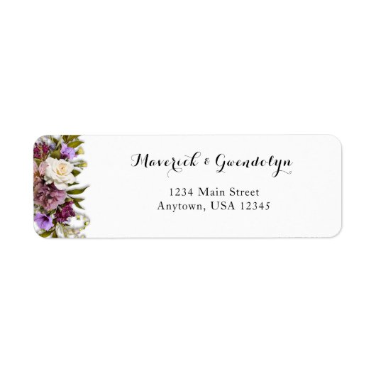 Spring Floral Rustic Wedding Retour Adres Label (Voorkant)